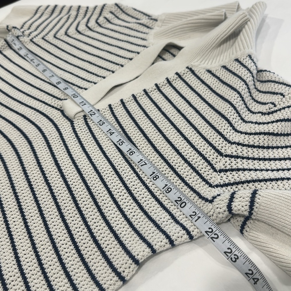 EUC Crochet Stitch Polo Sweater | color: Marshmallow - Picture 7 of 9